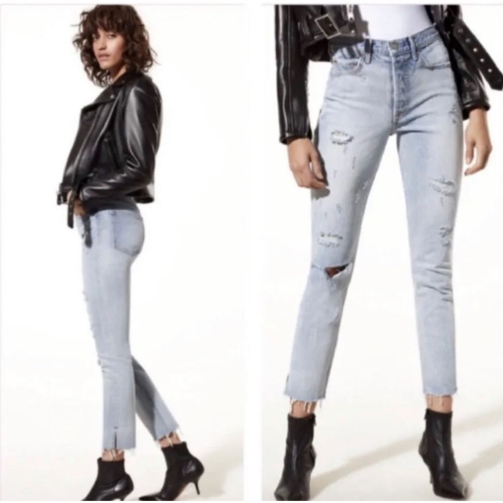 Grlfrnd Karolina don’t cry daddy distressed jeans Women’s Size 23